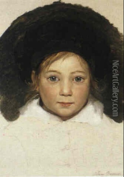 Portraits Of Young Children Oil Painting - Adam Brenner