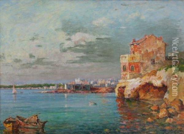 La Pointe Rouge A Marseille Oil Painting - Justin Jules Claverie