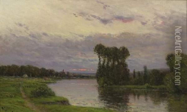 Riviere A La Tombee Du Jour Oil Painting - Hippolyte Camille Delpy