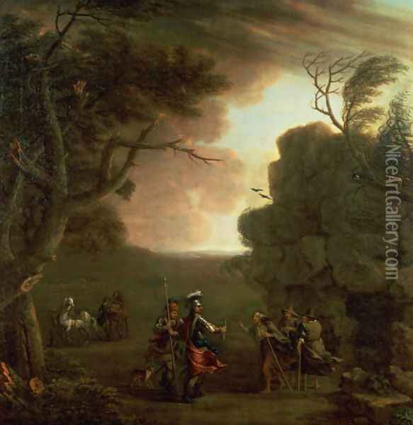 Macbeth and the Three Witches Oil Painting - John Wootton