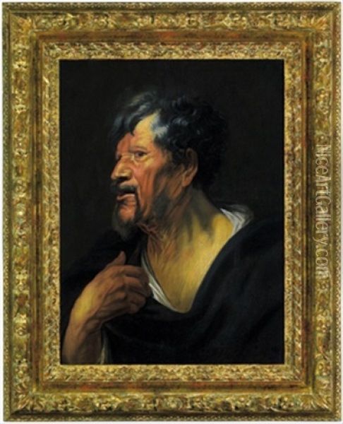 Bildnis Des Abraham Graepheus Oil Painting - Jacob Jordaens