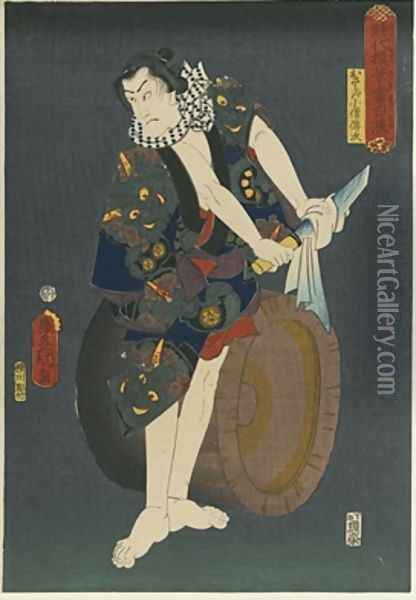 The Actor Kawarazaki Gonjuro I as Osarabakuzo Denji Oil Painting - Utagawa (Toyokuni III) Kunisada