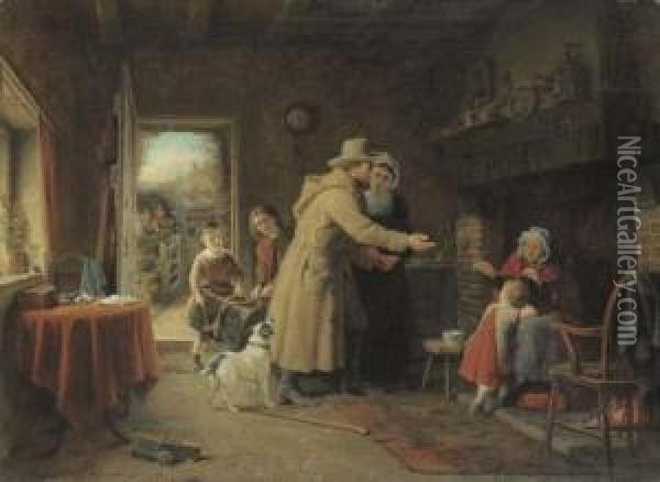 The Gladdened Hearth Oil Painting - Frederick Daniel Hardy