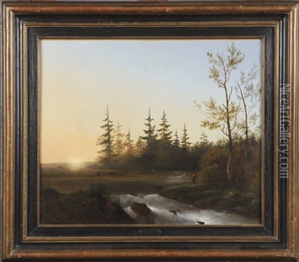 Cascade Avec Pecheurs Oil Painting - Cornelis Steffelaar