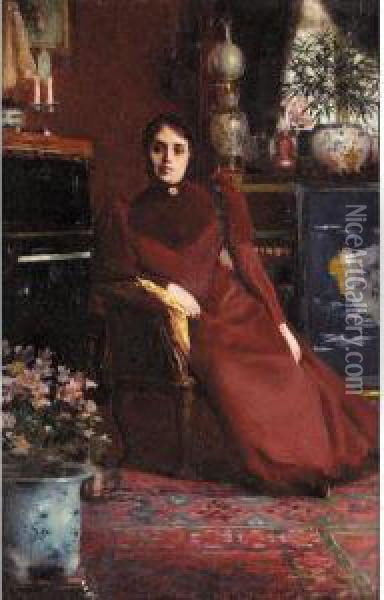 Portrait Of Madame Richard Oil Painting - Auguste-Francois Gorguet