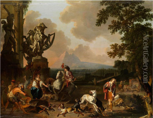 Heimkehr Von Der Jagd Oil Painting - Abraham Hondius