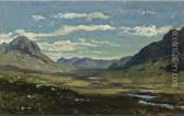 A View Of Glen Sligichan, Isle De Skye, Scotland Oil Painting - Willem Roelofs