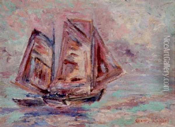 Sailing Scene Oil Painting - Charles Reiffel