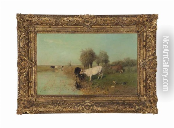 Pasture In Sunshine Oil Painting - Willem Maris