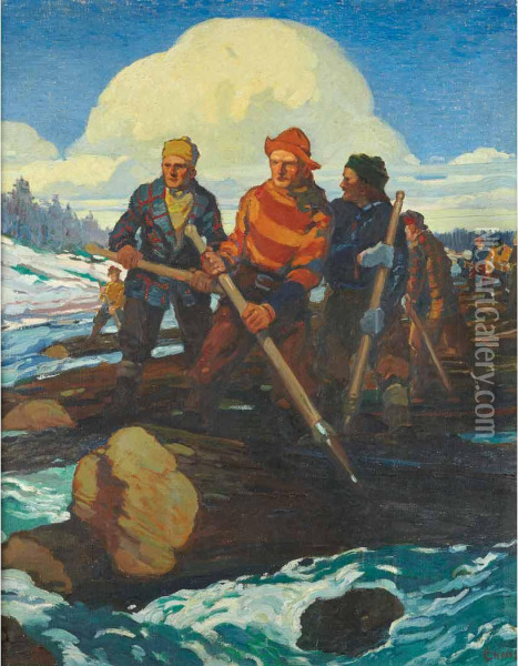 Three Fisherman Oil Painting - George Pearse Ennis