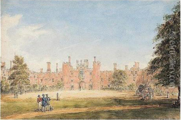 View Of Hampton Court From The West Oil Painting - Henry Bryan Ziegler