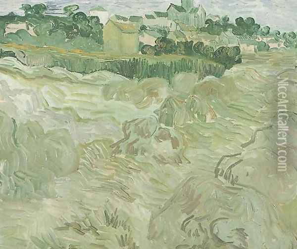 Wheat Fields With Auvers In The Background Oil Painting - Vincent Van Gogh