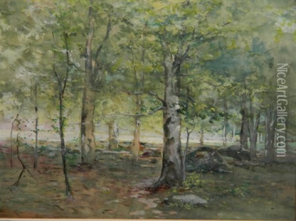 Indiana Woods Oil Painting - John Elwood Bundy