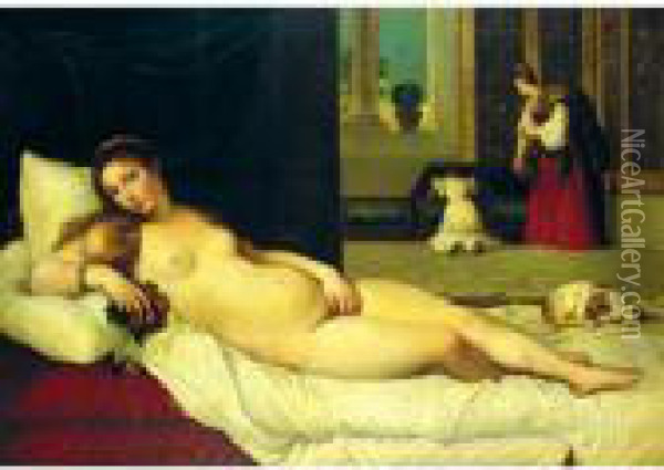 The Venus Of Urbino Oil Painting - Orazio Vecellio