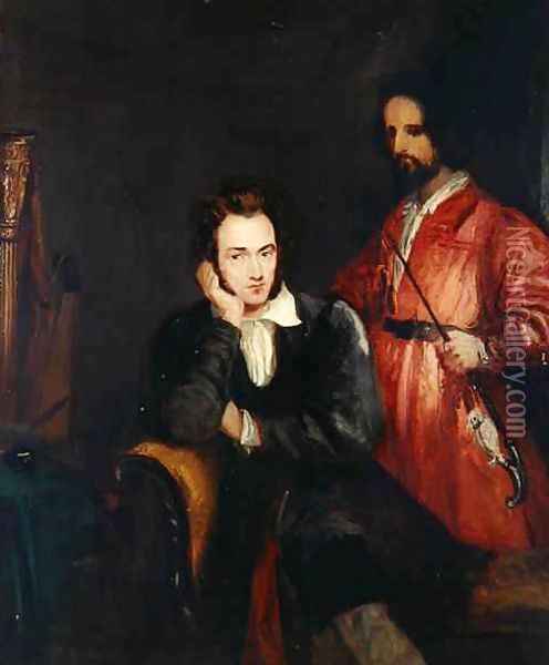Portrait of Gustavus von Holst with his brother Theodore Oil Painting - Theodor Von Holst
