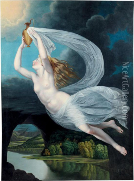 Iris Carrying Waters Of The River Styx To Olympus For The Gods To Swear By Oil Painting - Guy Head