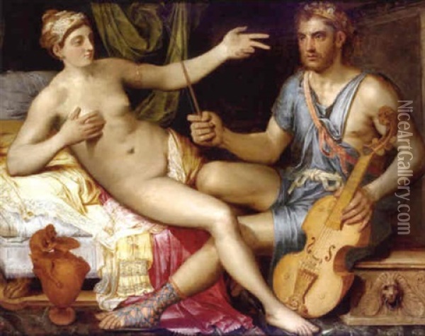 Apollo Und Eine Muse (?) Oil Painting - Crispin Van Den Broeck