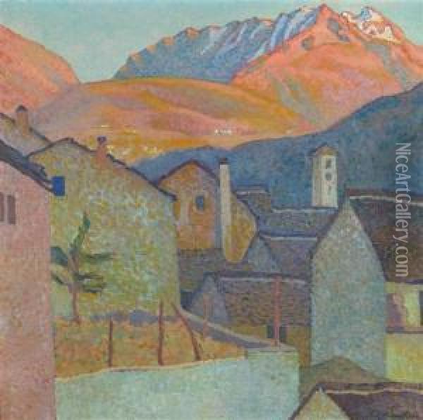 Ticino Landscape. Gandria. Oil Painting - Louis Vonlanthen