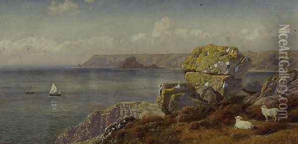 Carthillon Cliffs, 1878 Oil Painting - John Edward Brett