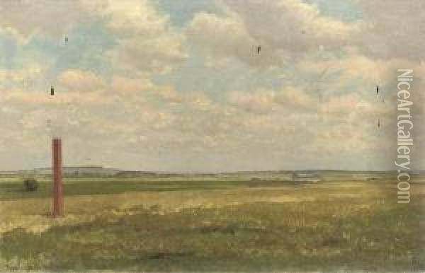 The Rowley Mile, Newmarket Oil Painting - William H. Hopkins