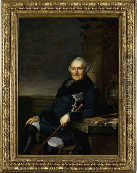 Herzog Ferdinand Vonbraunschweig-wolfenbuttel Oil Painting - Johann Georg Ziesenis