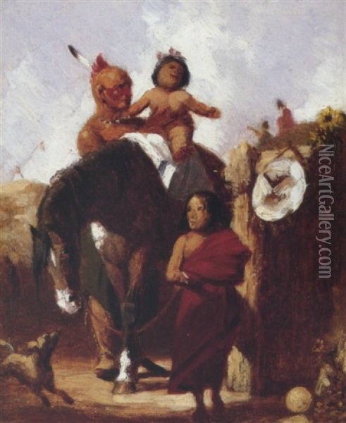 Figure Group Of Sioux Oil Painting - Charles Deas