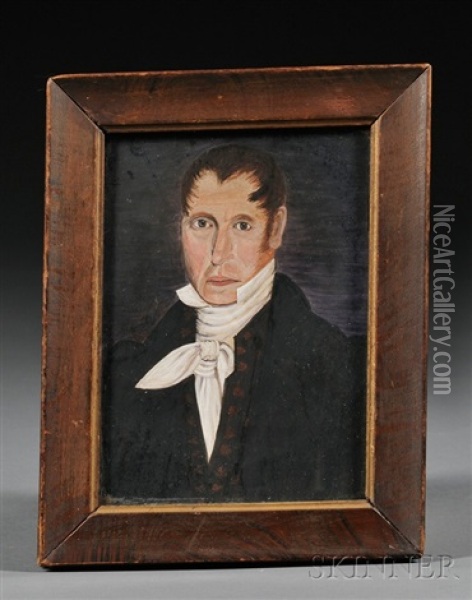 Portrait Of A Gentleman Oil Painting - Sheldon Peck