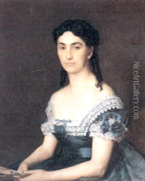Portrait De La Comtess De Callac Oil Painting - Jean Jacques Henner