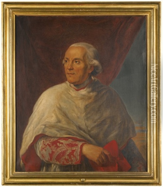 Portrait Of Cardinal Benedetto Naro (1744-1832), Half-length Oil Painting - Vincenzo Camuccini
