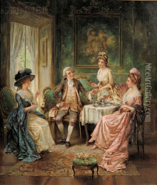 Tea Time Oil Painting - Edward Percy Moran