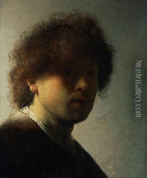 Self Portrait at an Early Age Oil Painting - Rembrandt Van Rijn