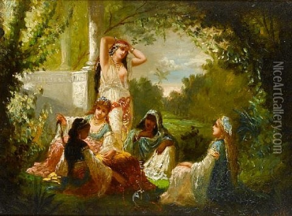 The Harem Oil Painting - Antoine-Victor-Edmond Joinville