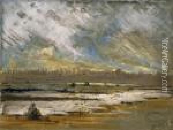 Landscape With Clouds Oil Painting - Laszlo Mednyanszky
