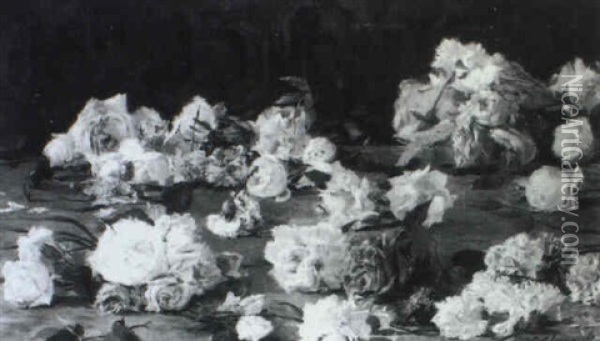 Rosas Y Claveles Oil Painting - Ulpiano Checa Sanz