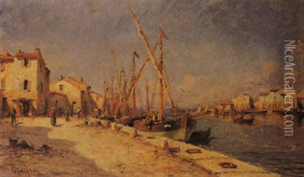 Le Port De Martigues Oil Painting - Henri Malfroy-Savigny
