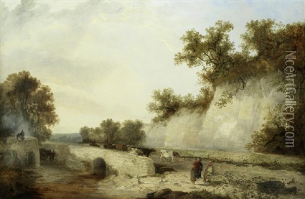 Stone Quarry In The Forest Of Dean Oil Painting - Edward Charles Williams