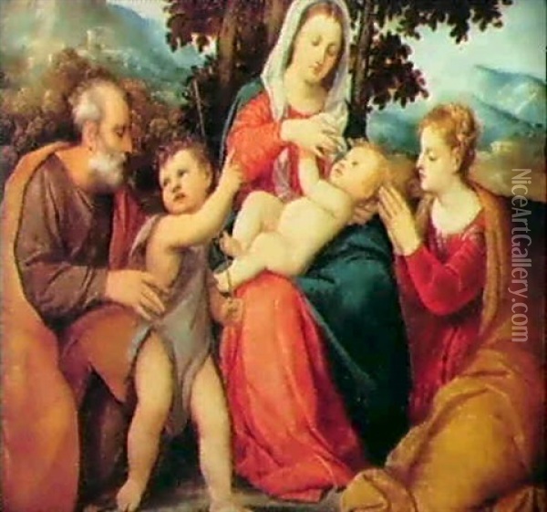 Sacra Conversazione Oil Painting - Bonifazio de Pitati