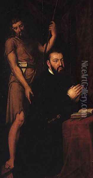 Portrait of Don Joao III c. 1545 Oil Painting - Cristovano Lopes