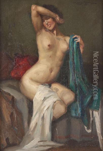 Weiblicher Akt Oil Painting - Hans Hassenteufel