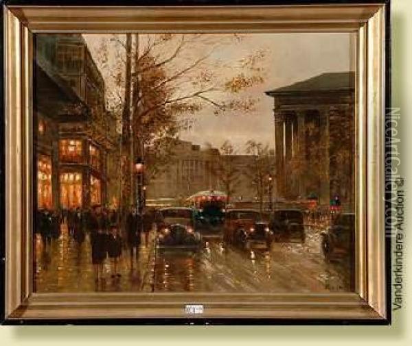 Place De La Madeleineanimee Oil Painting - Emile Boyer