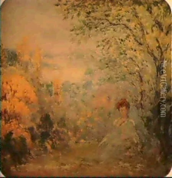 Une Femme S'inclinant Dans Un Paysage Oil Painting - Claude Emile Schuffenecker