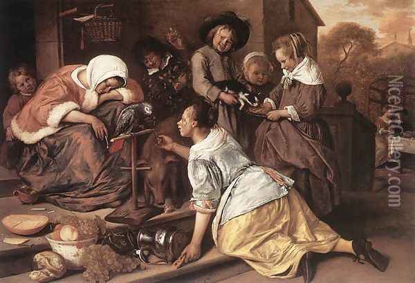 The Effects of Intemperance 1663-65 Oil Painting - Jan Steen