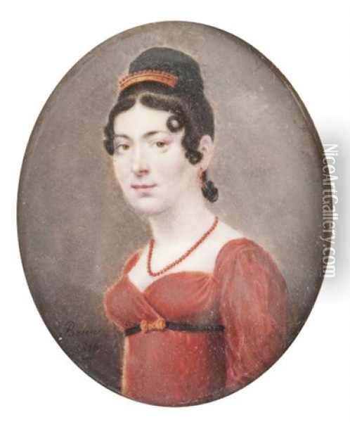 Portrait De Mme Puillot, Nee Dupraz Oil Painting - Fanny Romanini