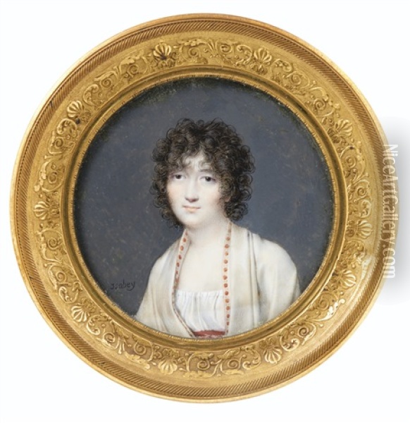 Portrait De Femme, Dit Madame Coutteau Oil Painting - Jean-Baptiste Isabey