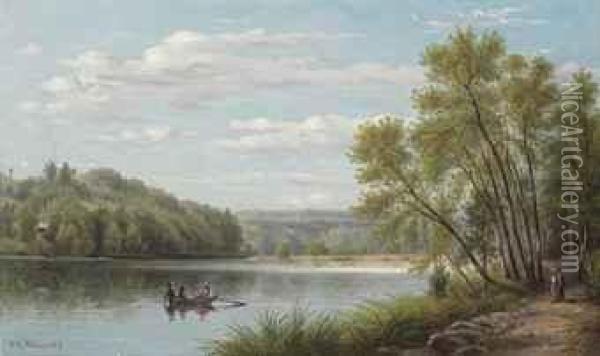 On The Croton River, Sing Sing, New York Oil Painting - William Rickarby Miller