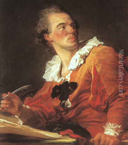 Inspiration 1769 Oil Painting - Jean-Honore Fragonard