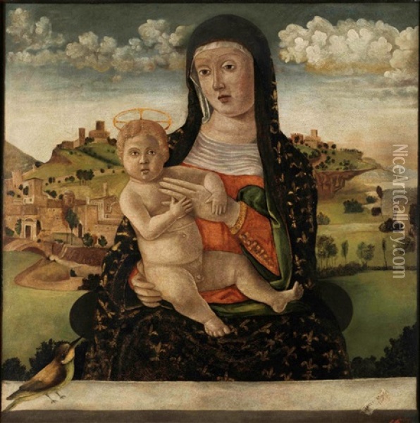 Madonna Con Bambino Oil Painting - Jacopo di Paride Parisati da Montagnana