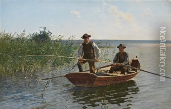 Sommardag Pa Sjon Oil Painting - Alfred Thoerne