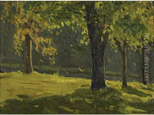 Untitled Autumn Landscape Oil Painting - Charles Rosen