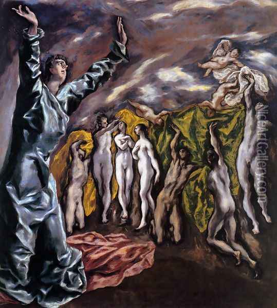 The Opening of the Fifth Seal (The Vision of St John) 1608-14 Oil Painting - El Greco (Domenikos Theotokopoulos)